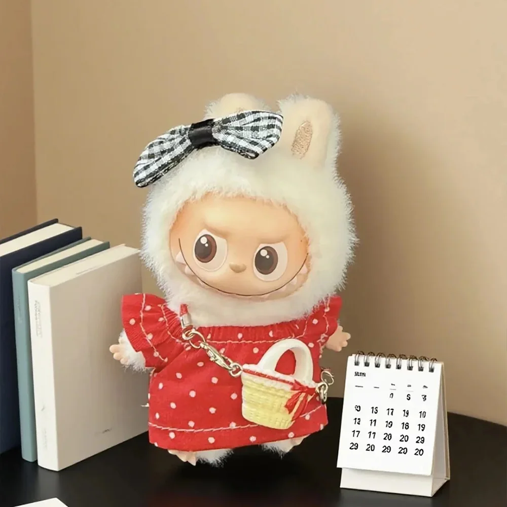 3Pcs Mini Labubu Dress Set For 10cm Labubu V4 The Monsters Pin for Love Series Doll Clothes Outfit Accessories Ropa Labubu