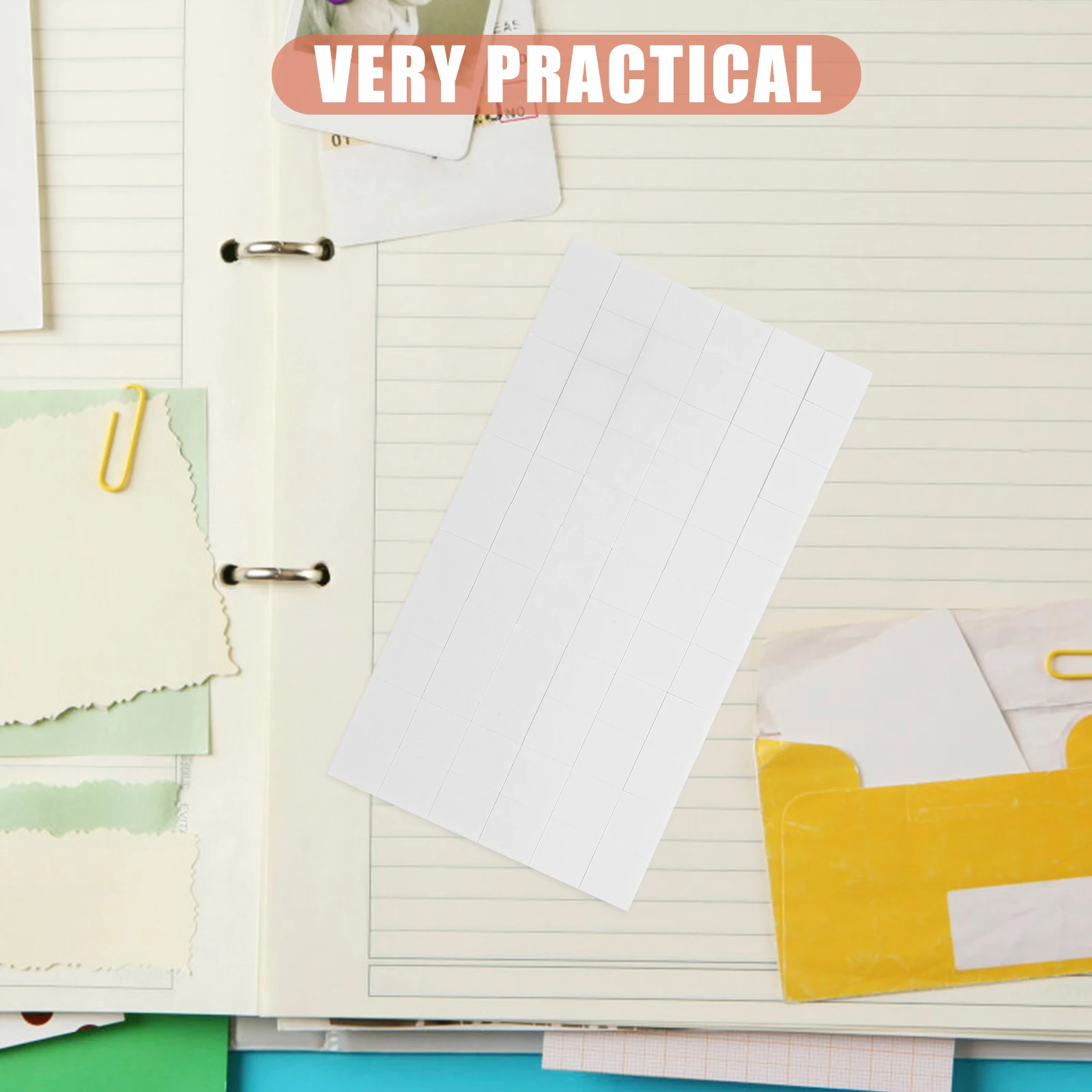 

5 Sheets Foam Squares Mounts Adhesive White Craft Supplies for Scrapbooking Cards DIY Projects Double Sided Tape Glass Fabric