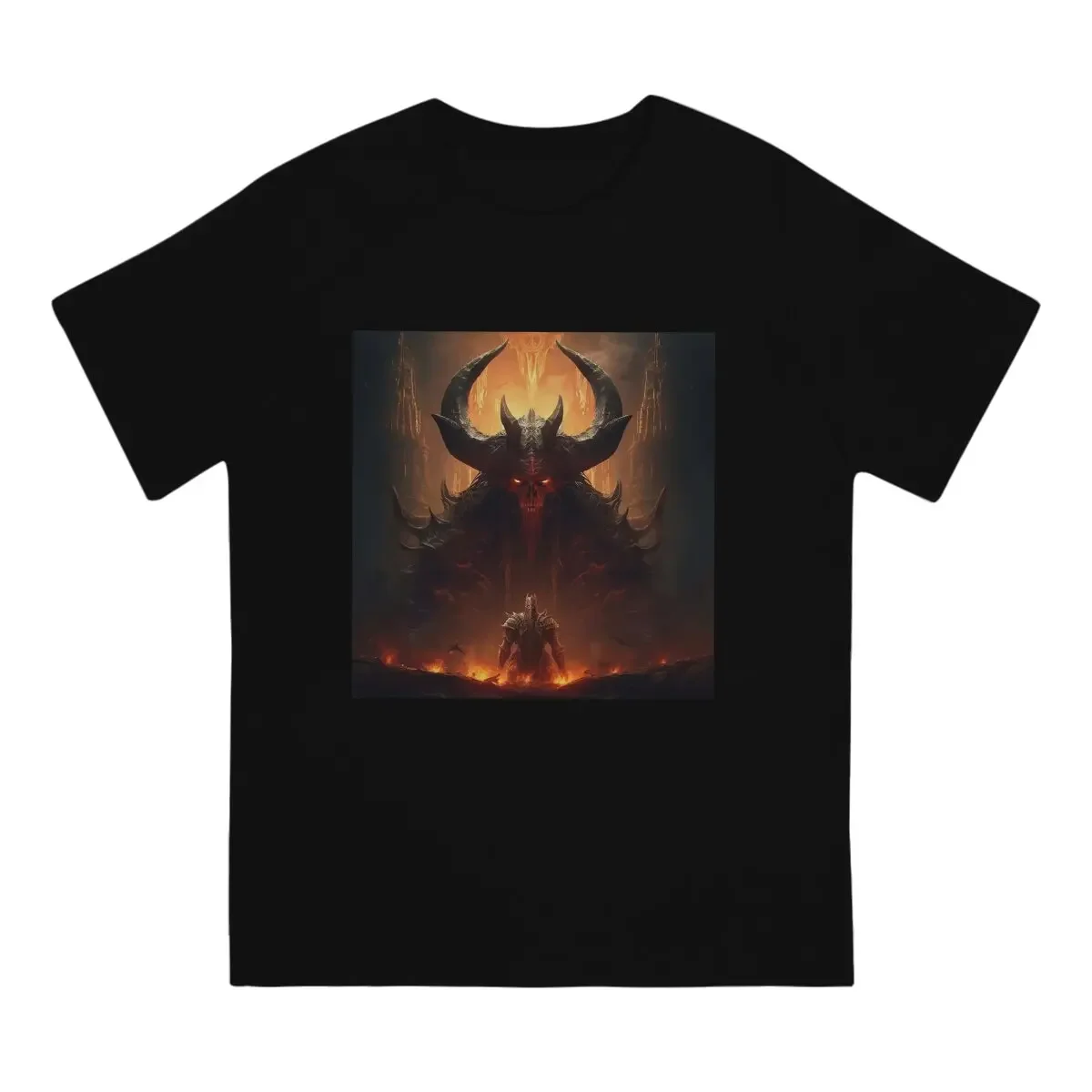 D-Diablo Creative TShirt for Men Horror Round Collar Pure Cotton T Shirt Hip Hop Gift Clothes OutdoorWear