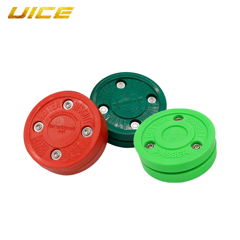 Ice Hockey Red/Green Biscuit Roller Ice Hockey Training Puck Hockey Practice Balls