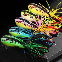 Frog Lures 9g Fishing Lures Floating Weedless Lure with Double Sharp Hooks Baits Simulation Frog Snake Head Lures