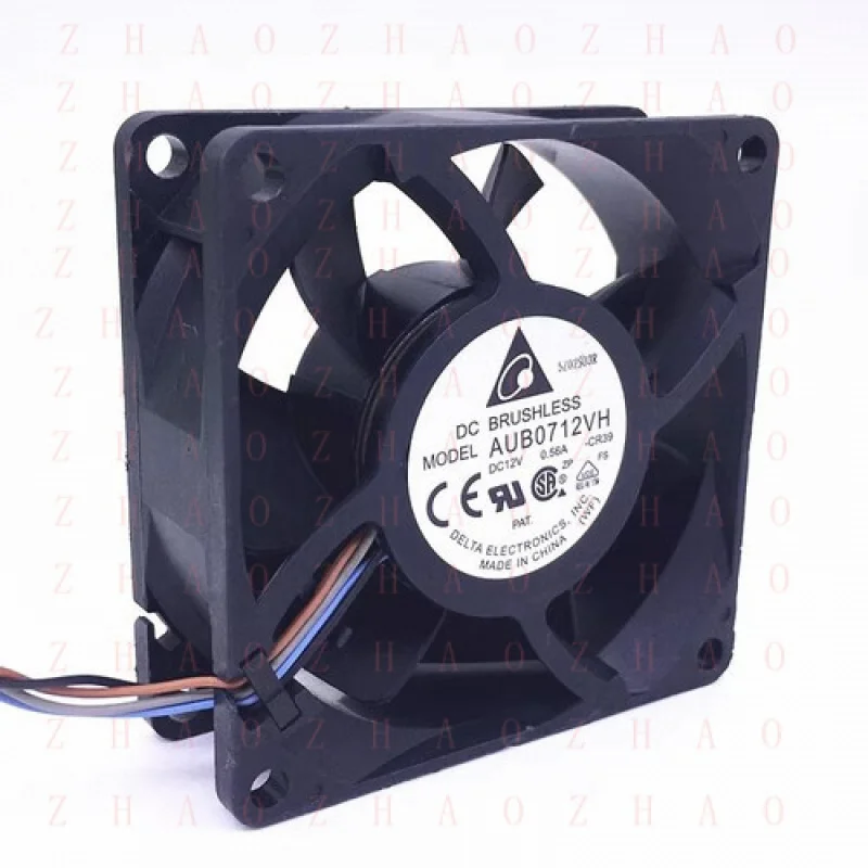 L+ for Delta BRUSHLESS AUB0712VH 7025 12V 0.56A 7cm 4-Wire High Airflow Cooling Fan