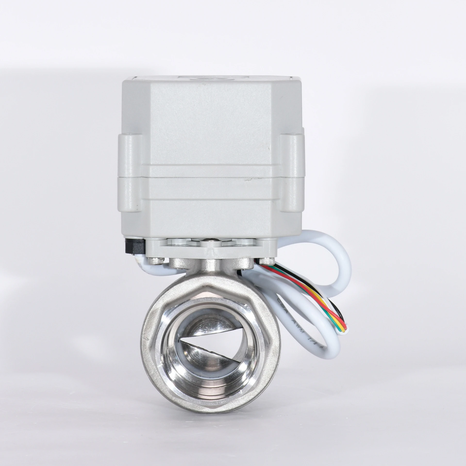 6 points miniature two-way electric valve stainless steel wire buckle water purifier regulating valve