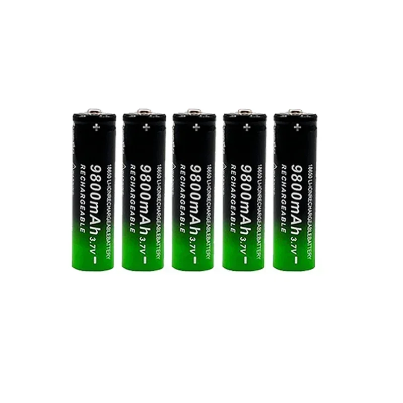 18650 Battery Rechargeable Battery 3.7V 9800mAh Capacity Li-ion Rechargeable Battery for Flashlight Electric Fan Battery+Charger