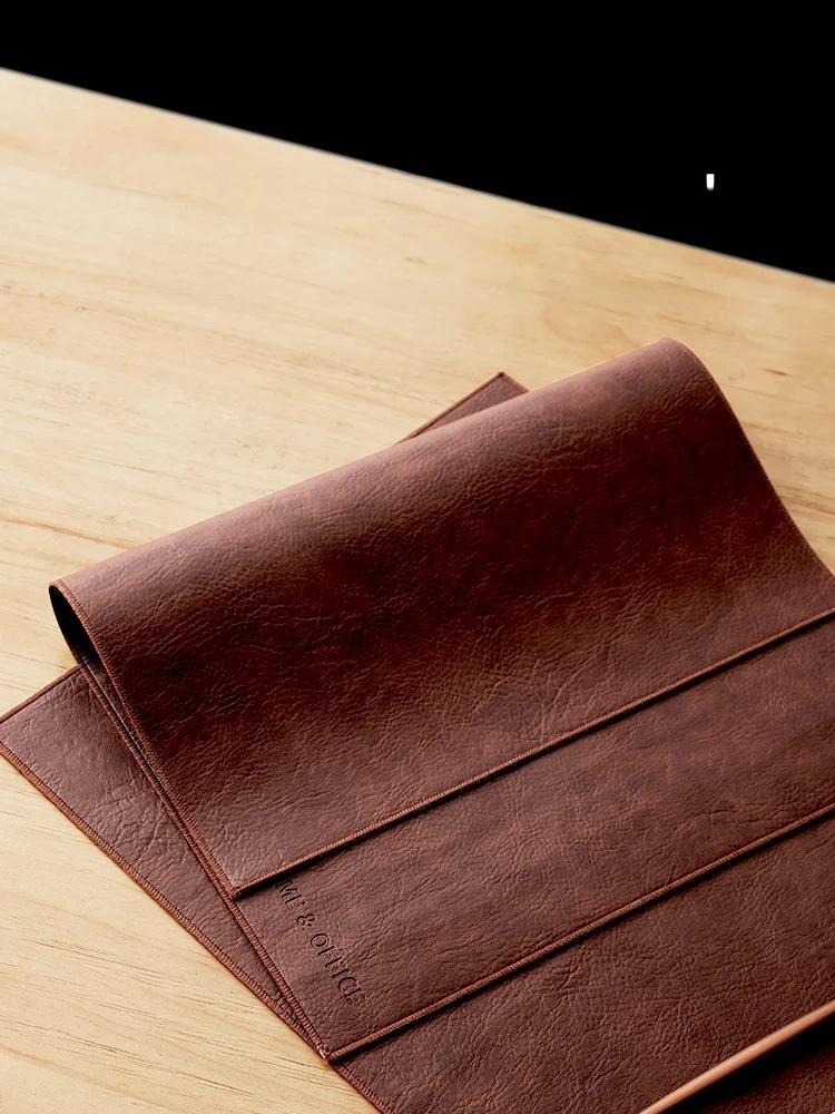 

Double-Sided Leather Dining Mat Heat Resistant Waterproof Oil Proof No-Wa Leather Table Mat Luxury Sensation Dining Utensil...