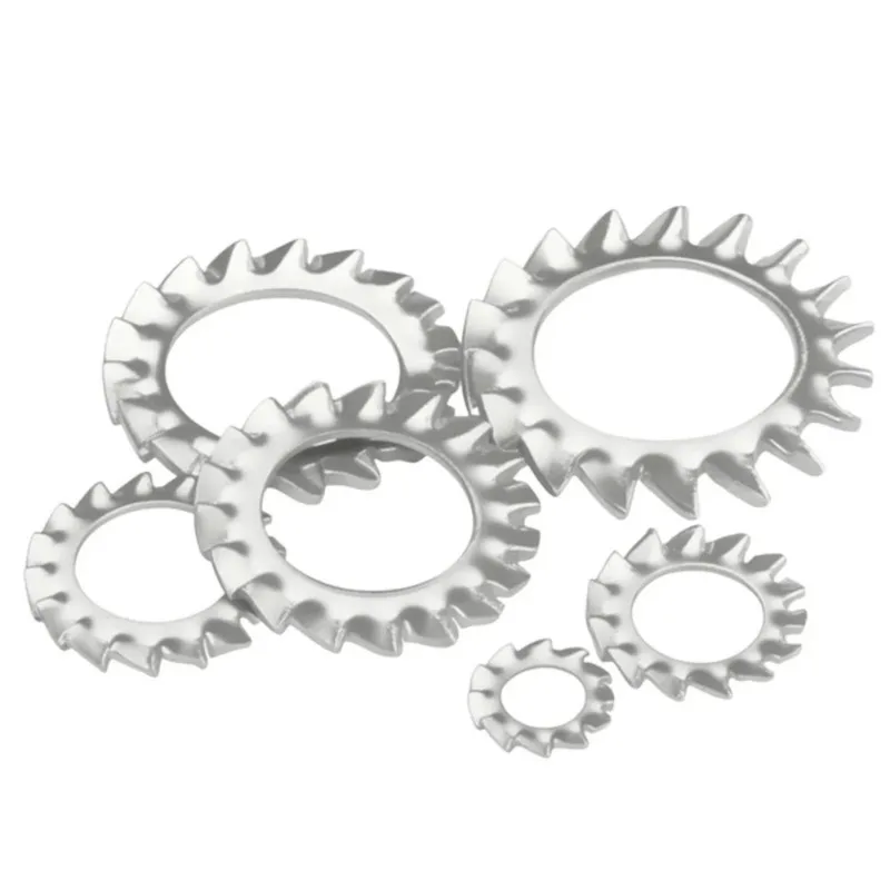 304 Stainless Steel External Toothed Serrated Lock Washer Shakeproof Star Gasket 5/10/50pcs M2.5 M3 M4 M5 M6 M8 M10 M12 M14-M24