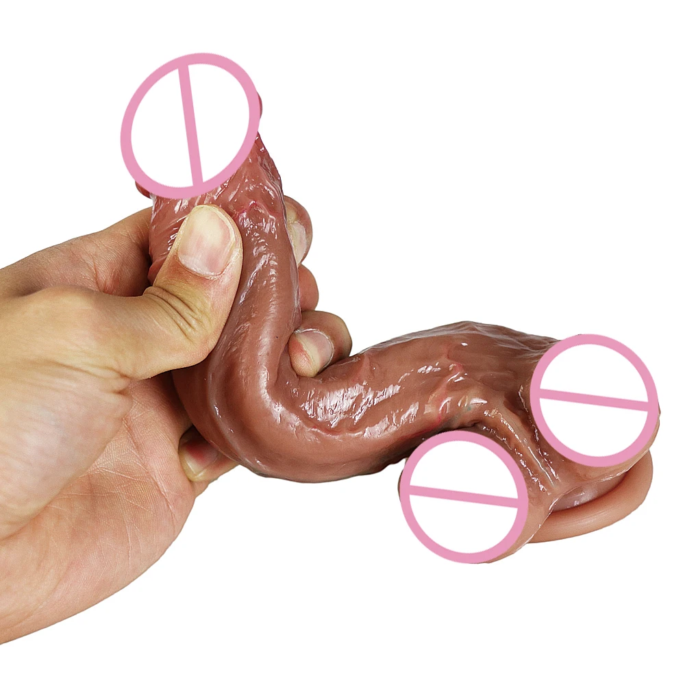 12.6 Inch XXL Realistic Dildo with Powerful Suction CupRealistic Penis Sex Toy Flexible G-spot Dildo with Curved Shaft and Ball