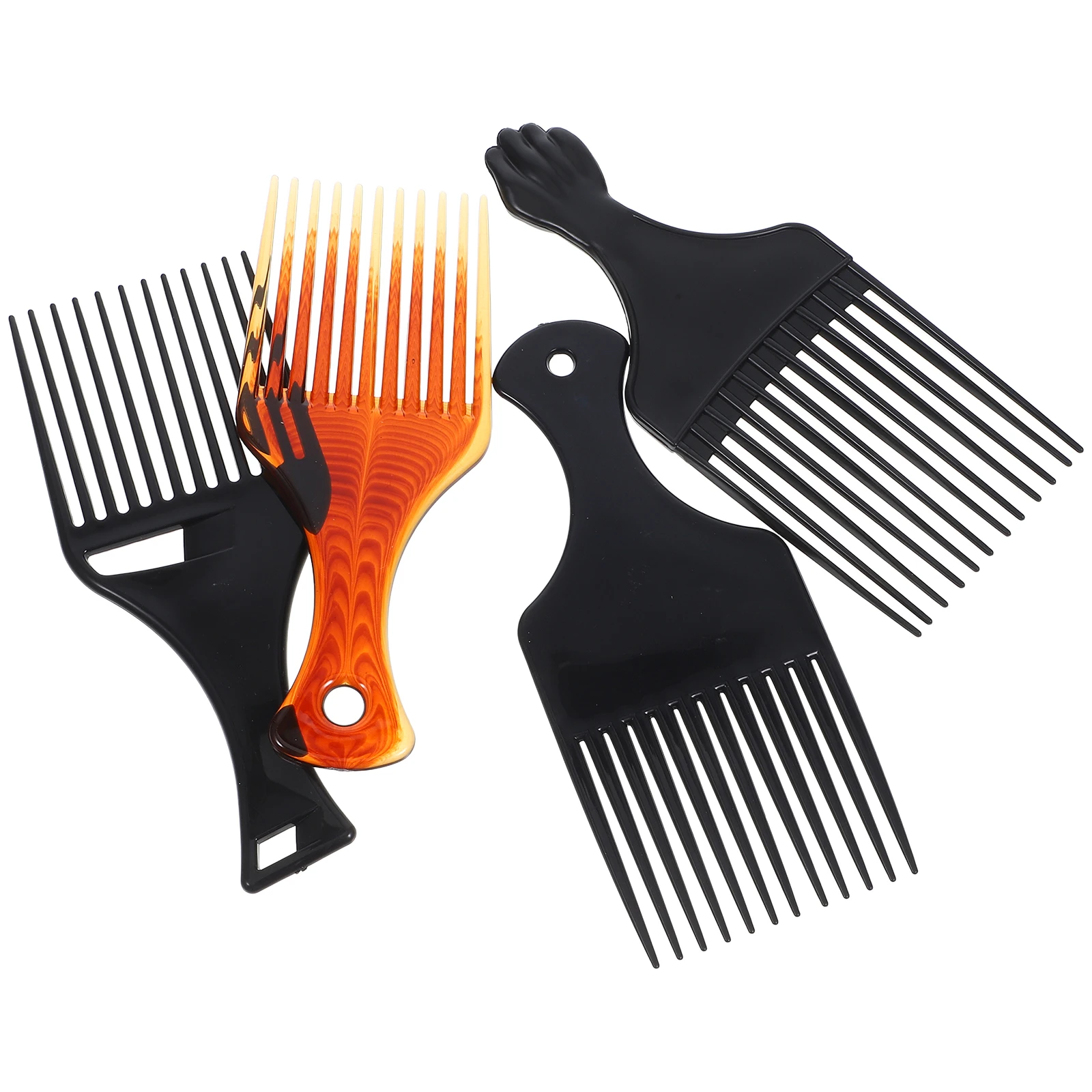 

4pcs Large Tooth Comb for Men Afro Curly Hair Picks Detangler Plastic Travel Size Hairdressing Tools Salon Quality
