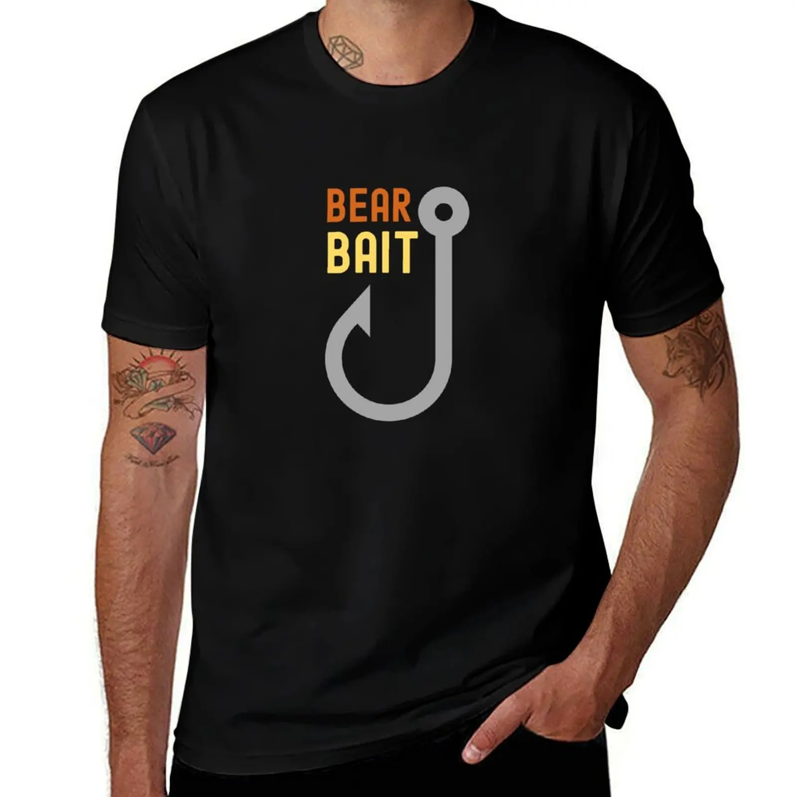 Bear Bait Funny Gay Bear Design T-Shirt Athletic Fit Sports Short Sleeve Top