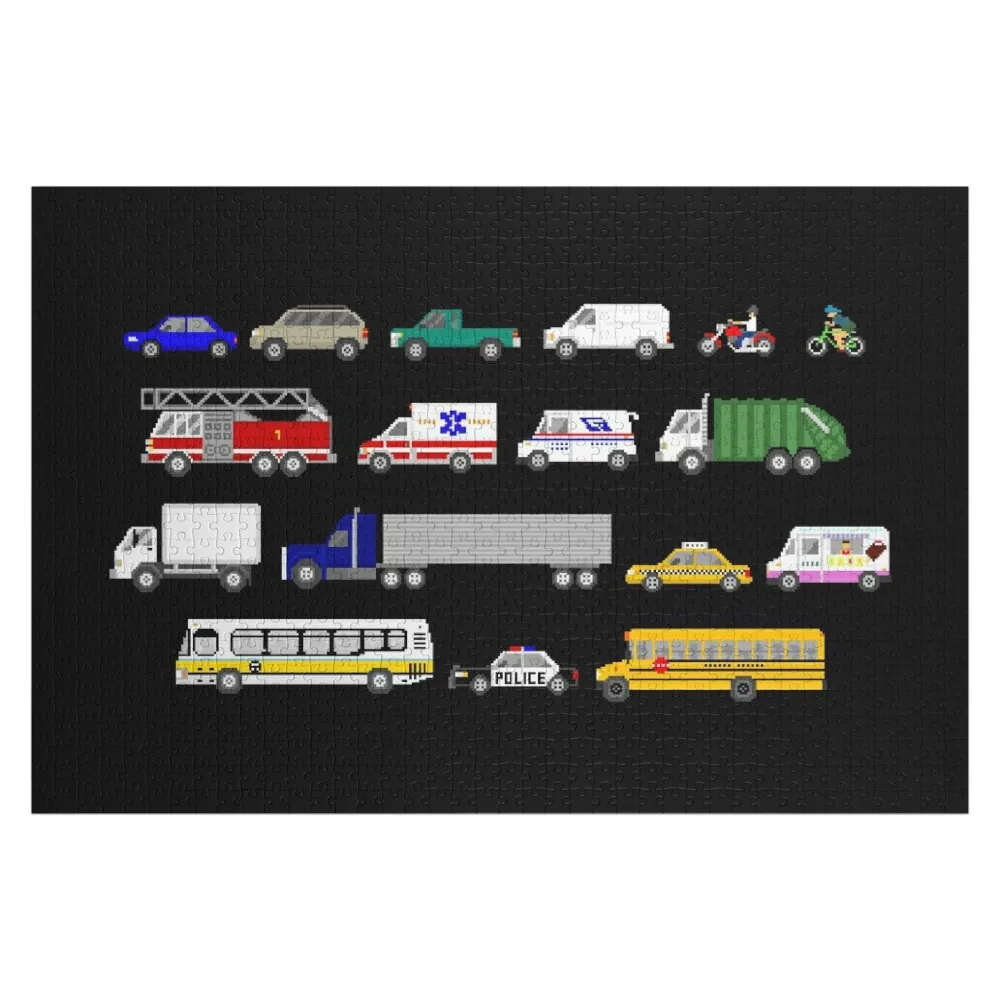 Street Vehicles - The Kids' Picture Show Jigsaw Puzzle Custom Wood Personalised Custom Kids Toy Personalised Name Puzzle