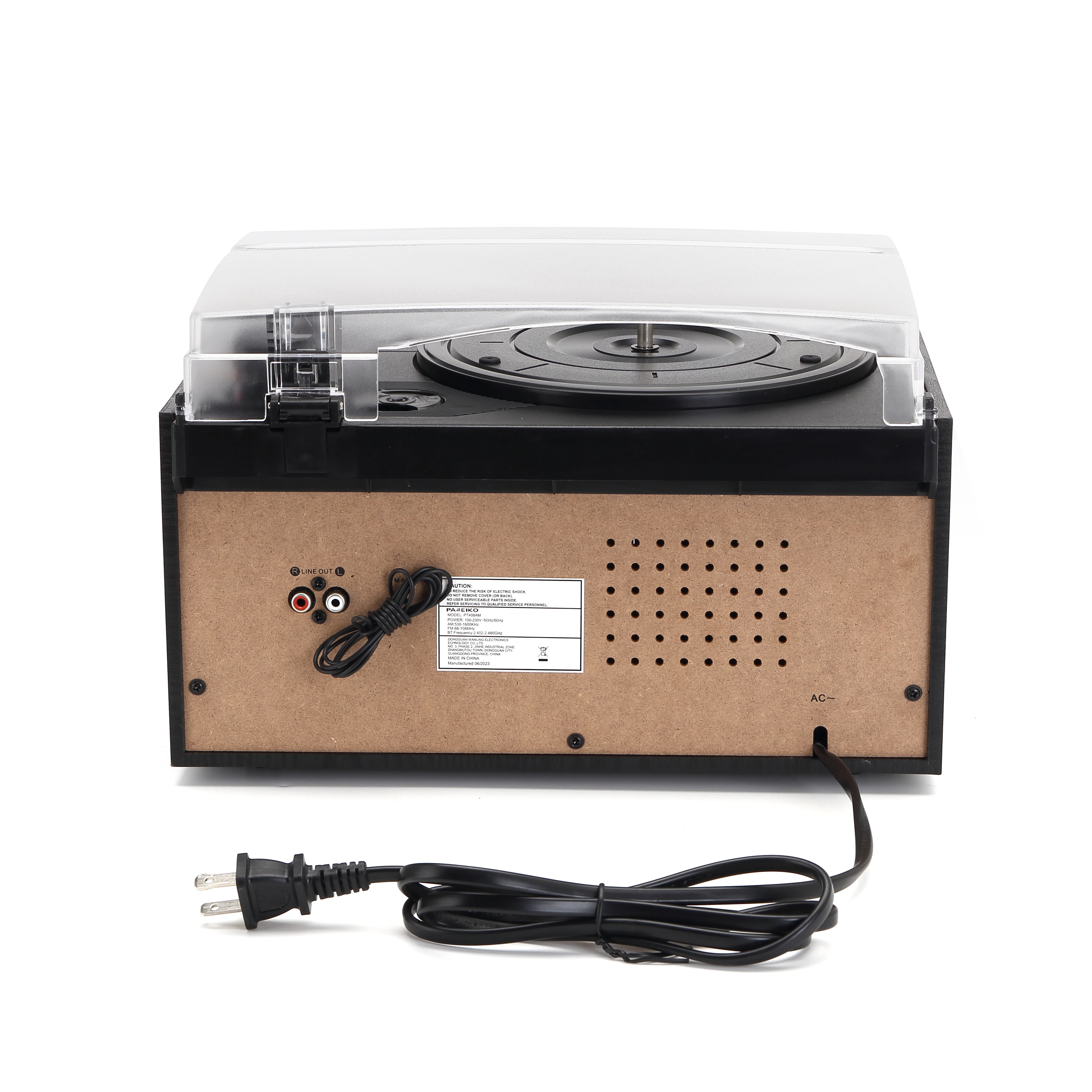 Vintage All in 1 Vinyl Turntable Player Radio AM FM Record Player 3 Speed Turntable With Built-in Speakers BT view 4