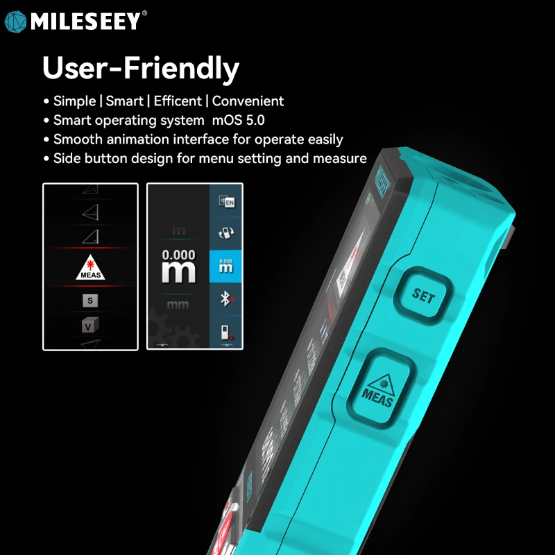 Mileseey P9 Outdoor Colorful Point To Point Laser Measure Super Camera Screenshot Laser Distance Meter