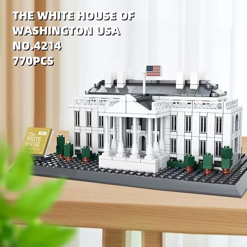 

770 шт., городская архитектура, модель белого дома, строительные блоки, сборные кирпичи, подарки на день рождения для детей, игрушки для мелких частиц, Wange