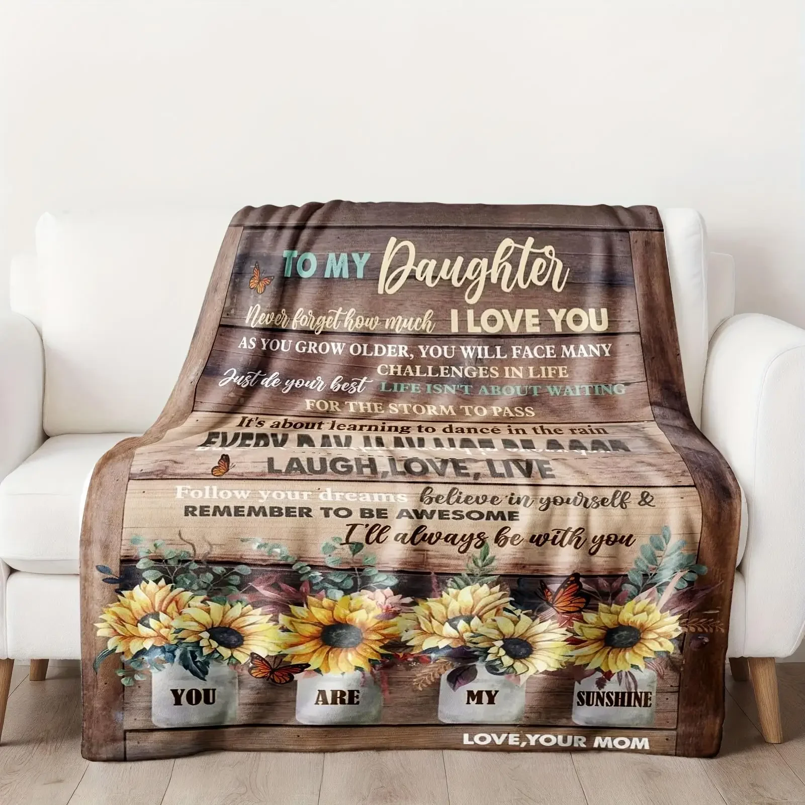 60*80 Inch Sunflower Printed Pattern Blanket Custom Blanket Extra Soft Flannel Stitch Print Blanket Bedroom Bedspread Home Decor