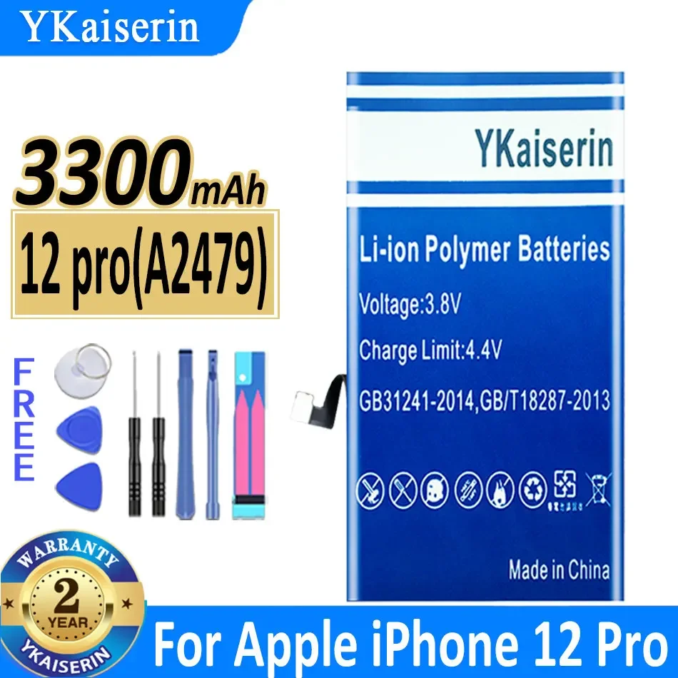 

YKaiserin Battery 3300mAh Replacement For Apple IPhone 12 Pro IPhone12 Pro 12Pro Accumulator Batteries + Tools