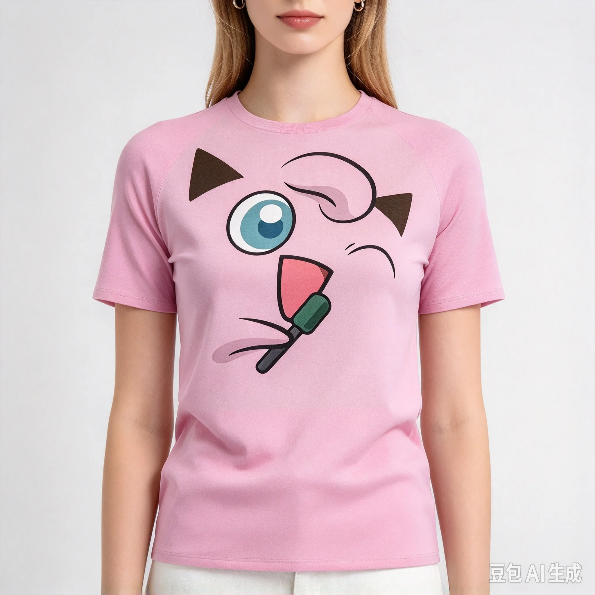 New Cute Pet Spirit Pattern Printed Loose Short-sleeved Men's and Women's Casual Round-neck T-shirt
