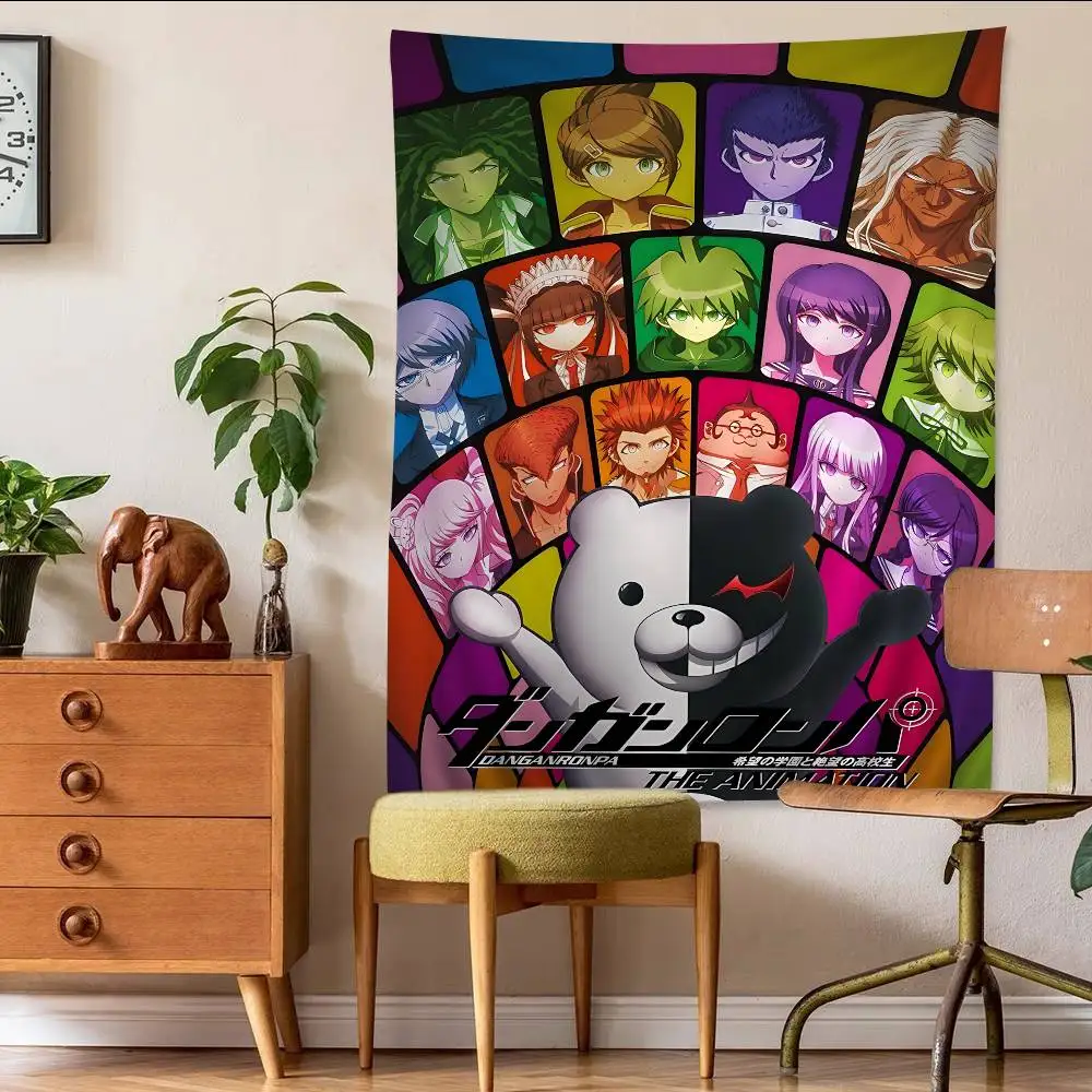 الكلاسيكية أنيمي Danganronpa مطبوعة كبيرة قماش مزخرف جداري رخيصة الهبي الجدار الشنق البوهيمي جدار المفروشات ماندالا ديكور المنزل