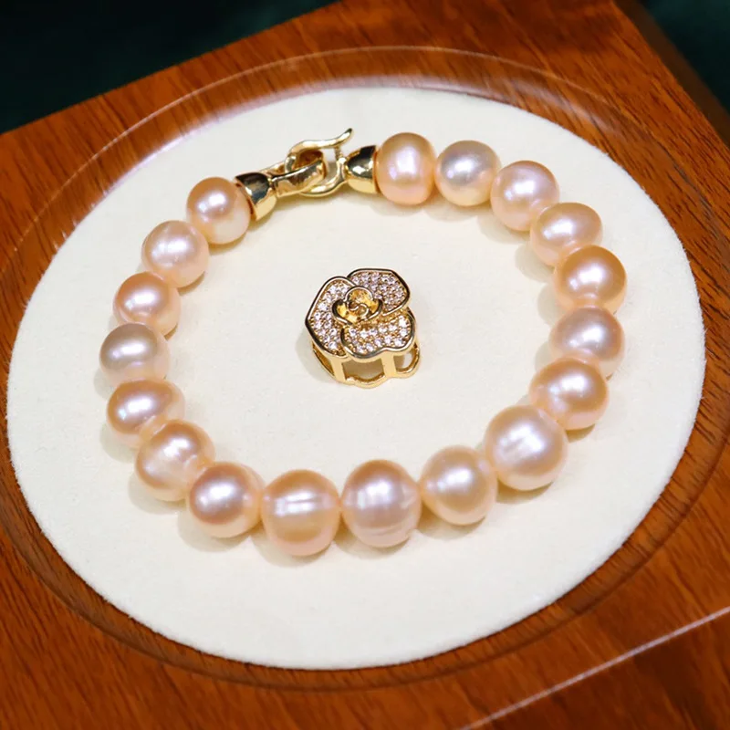 New Freshwater Pearl Bracelet 8-9mm Camellia A Multi-wear Pendant Fashionable Simple and Versatile