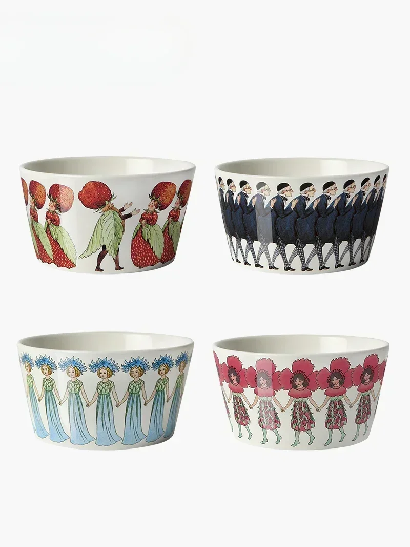 

Ceramic fruit salad bowl, Uncle Blue dessert oatmeal breakfast bowl