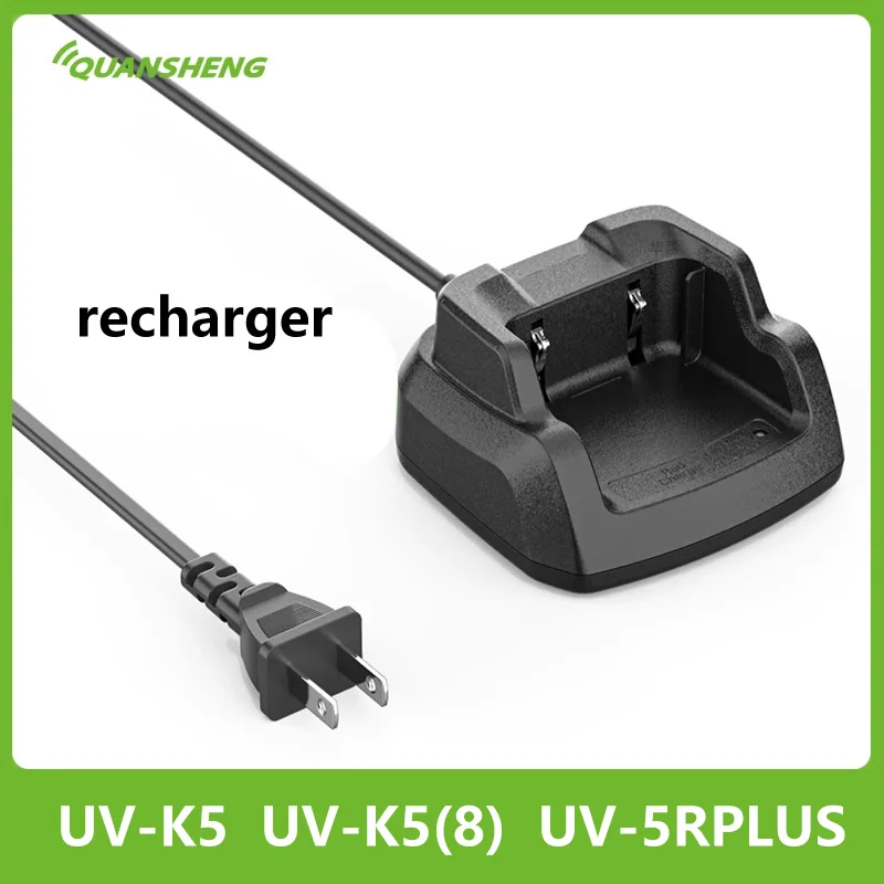 Quansheng UV-K6 pengisi daya UV-K5 C-51 Walkie Talkie adaptor daya AC 110-240V asli BPK5 Li-ion pengganti Dok pengisi daya Desktop