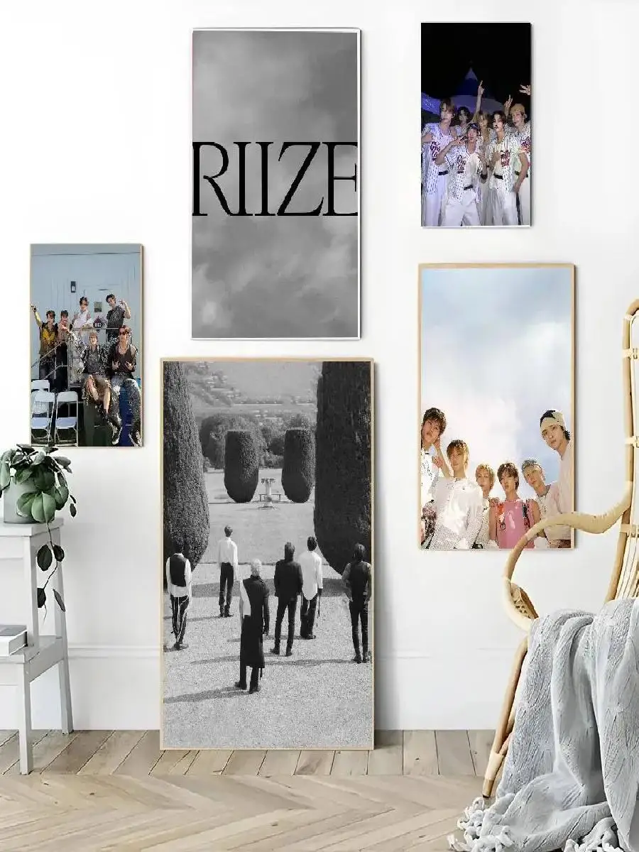 ملصق KPOP RRiize Band ملصق ذاتي اللصق مقاوم للماء فن حديث لديكور جدران غرفة القهوة والبار #2