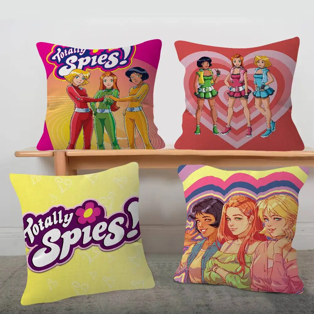 Cute Anime T-Totally Spiess Mini 45*45cm Cushion Cover Pillow Cover Decor Pillowcase Home Pillowcase For Couch Pillow