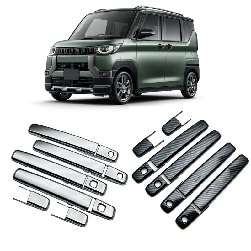 

Efficientt-1Set 4 Door Handle Chrome Cover Trim For Mitsubishi Delica Mini 2023 2024 Outside Exterior Door Handle Protection Cap