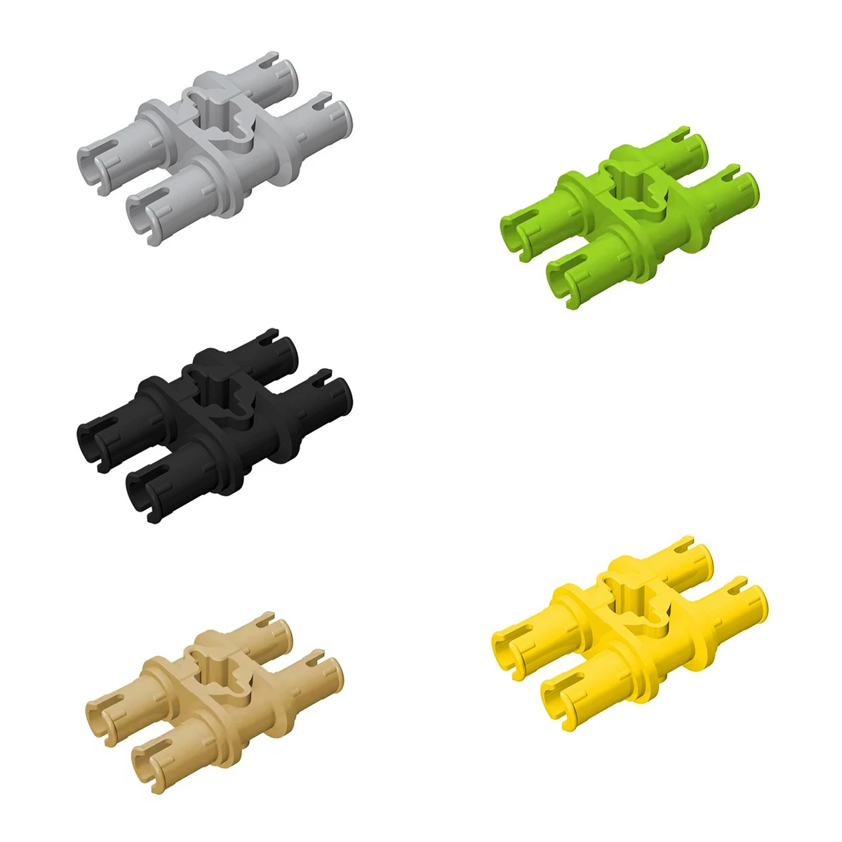 MOC 32138 100-teiliges Set Doppelgelenk-Teile mit 2 Achsloch-Verbindungsstücken, Technische Bausteine für Lenkung, MOC Bausätze