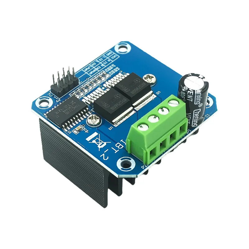 High-power intelligent vehicle motor drive module BTS7960, 43A current limiting control, semiconductor cooling drive