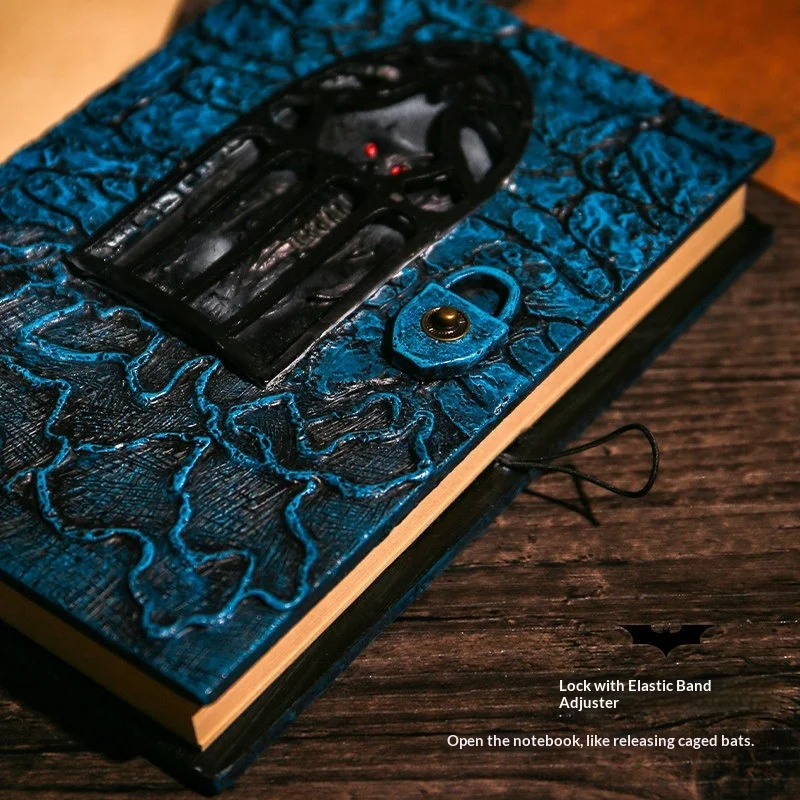 

Generic 3D Bat Embossed Vintage Gothic Lockable Notebook Creative Diary Retro Magic Stationery Gift For Students Boys