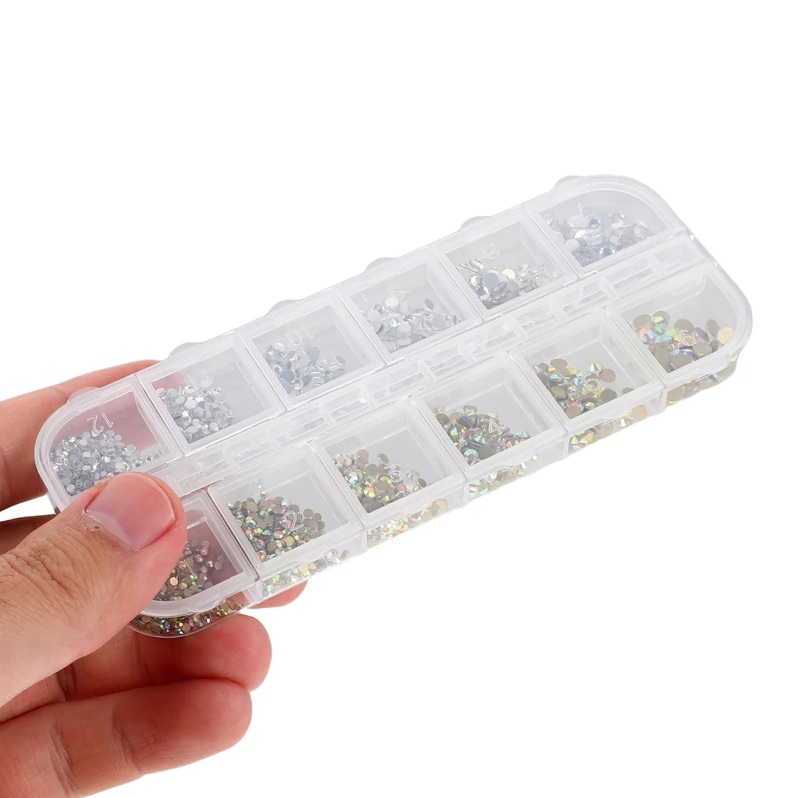 

Набор из 4 коробок стразов Ab Crystal для нейл-арта, плоские стразы с жемчужными бусинами, для самостоятельного оформления ногтей, украшения для лица