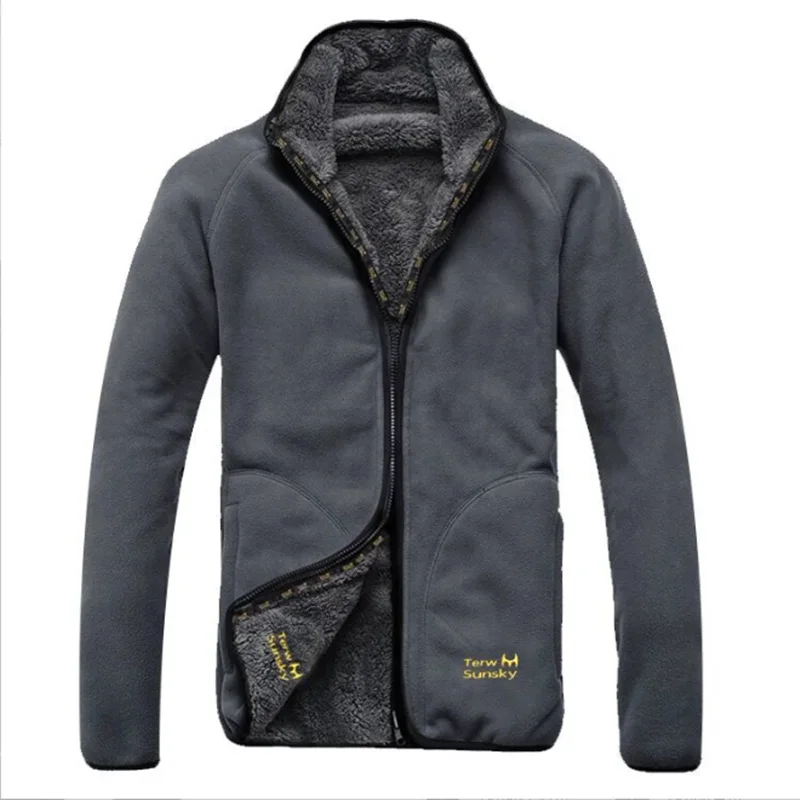 

Double Side Fleece Jacket Men Women Lambswool Liner Coat Sports Outdoor Fishing Camping Climbing Hiking Winter Velvet Top