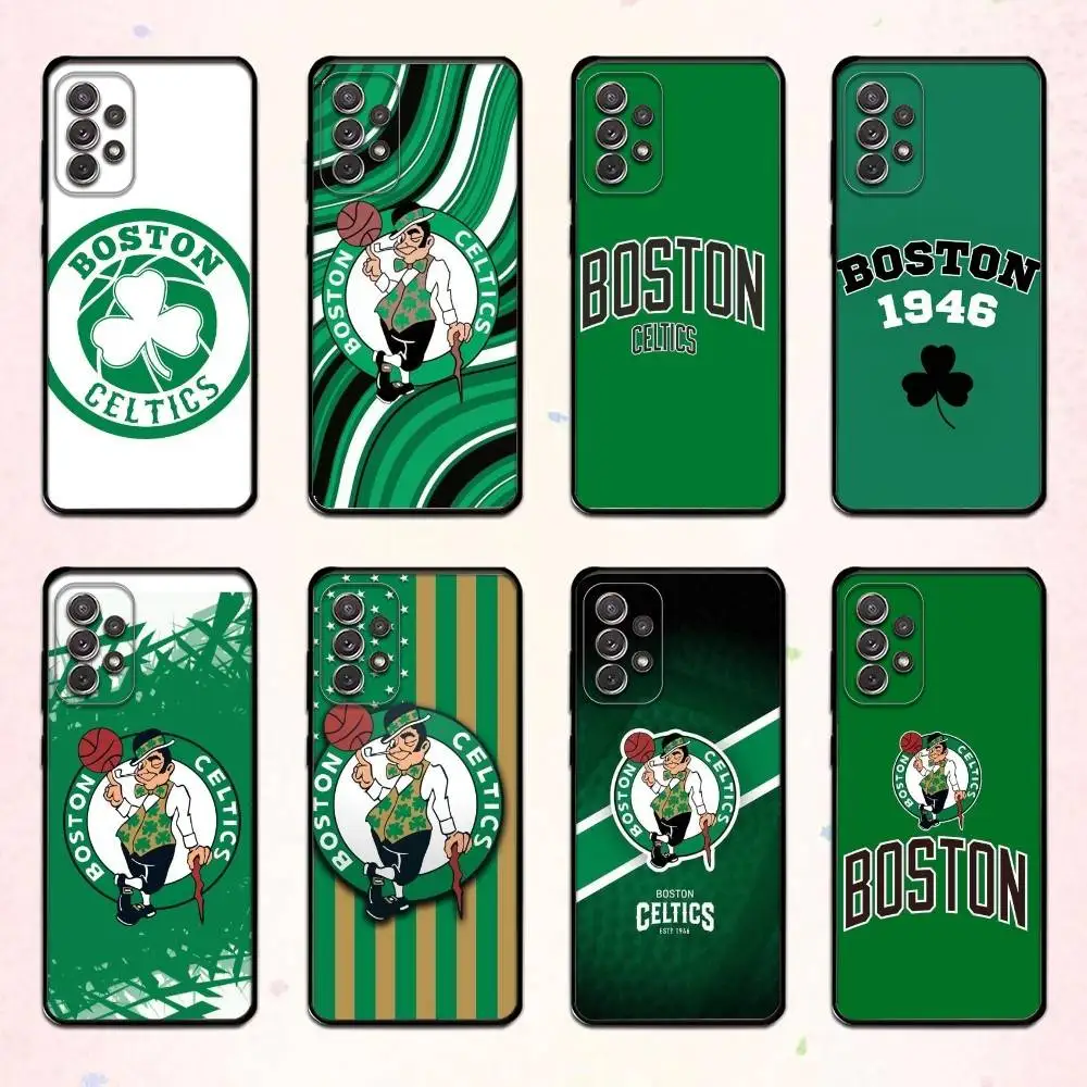 

B-Boston C-Celtics B-BS pattern Phone Case For Samsung S 25,24,23,22,30,21,10,9,Ultra,Plus,Lite,FE,4,5 G Soft Black Case