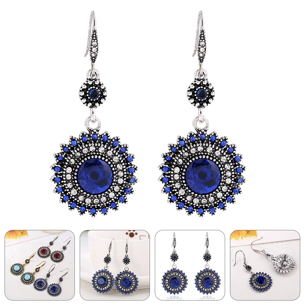 

1Pair Sunflower Earrings Women's Fine Crafted Rhinestone Alloy Earrings Comfortable Daily Wear Ear Jewelry Gift for Mom Sister