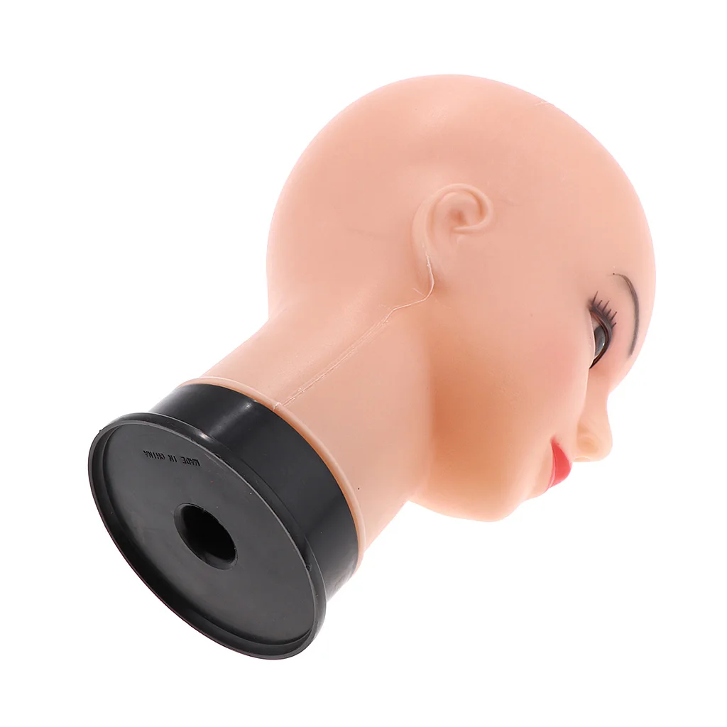 Realistic Mannequin Head for Wigs Female PVC Head Model Stand for Salon Hairdresser Hats and Jewelry Display