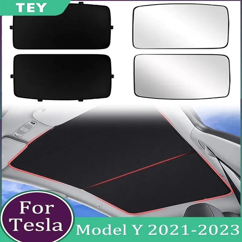 

Windshield Sunshades For Tesla Model Y 2021-2023 Glass Roof Sunshade Sunroof Skylight UV Blind Shading Net Accessories