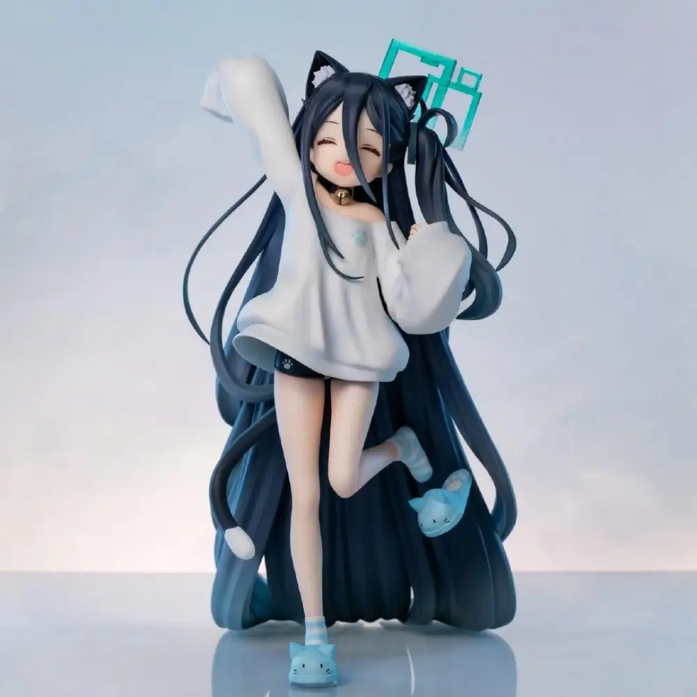 

19Cm Blue Archive Anime Tendou Arisu Pajama Cat Ear Outfit Kawaii Pvc Model Desktop Computer Case Ornament Cartoon Collectibles