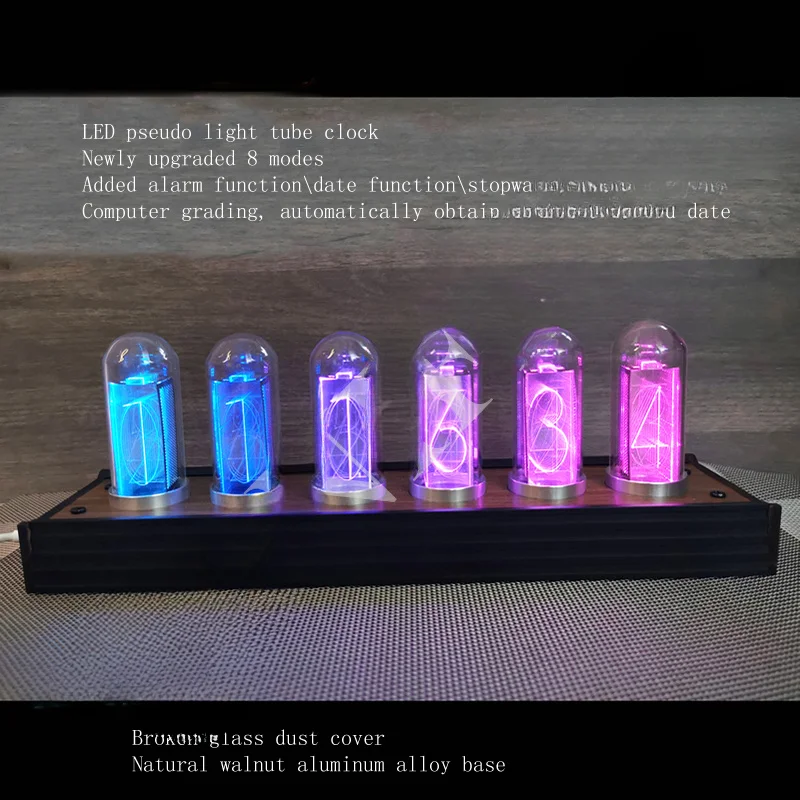 led pseudo-glow tube clock, retro clock, stone gate, atmosphere lamp luminous clock alarm clock, living room decoration