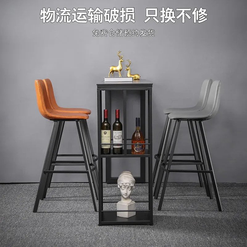 Light luxury rock slab bar table dining table integrated household window balcony commercial bar high table simple marble bar