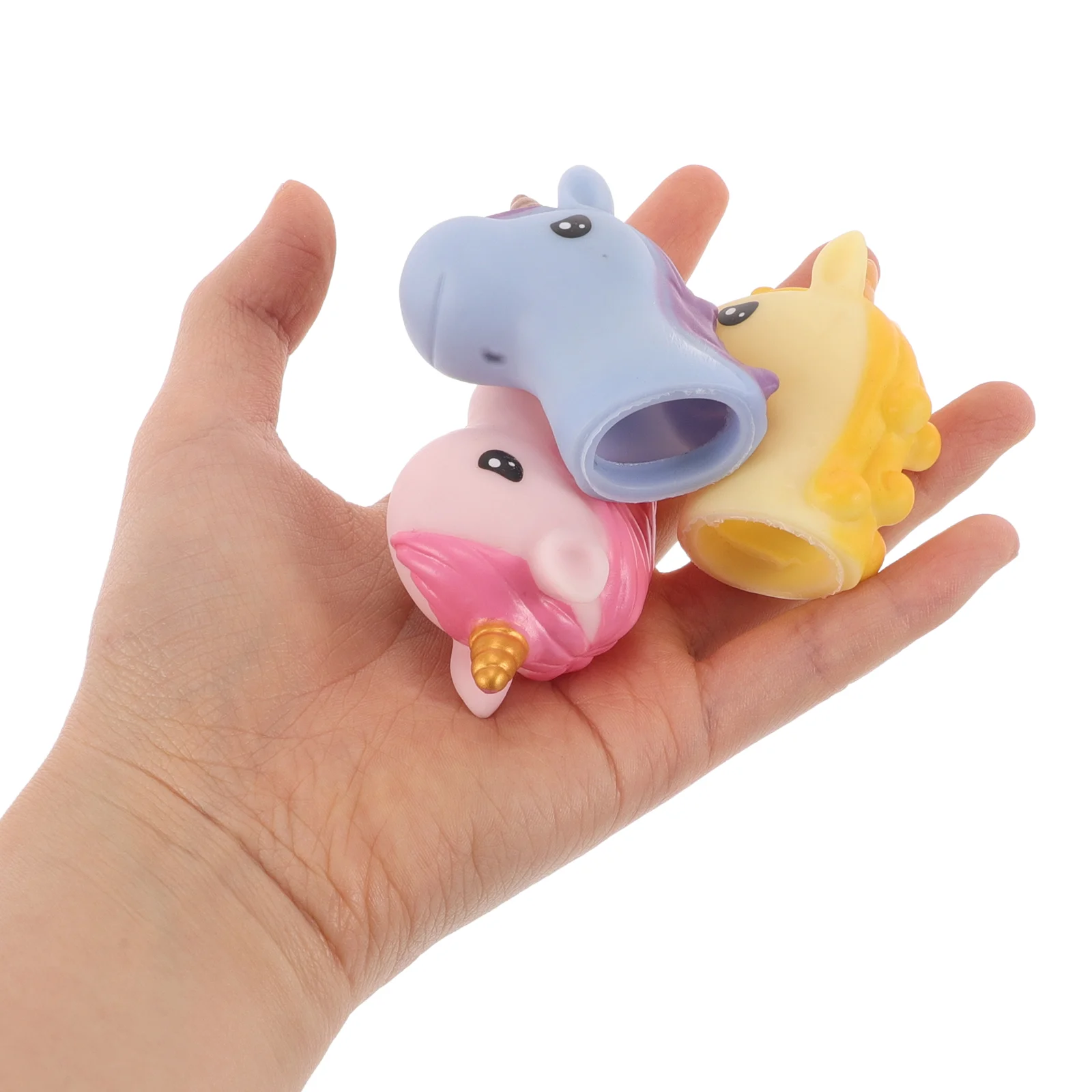 5 Pcs Toddler Toy Unicorn Hand Puppet Mini Finger Animals Story Time Puppets Halloween Rubber