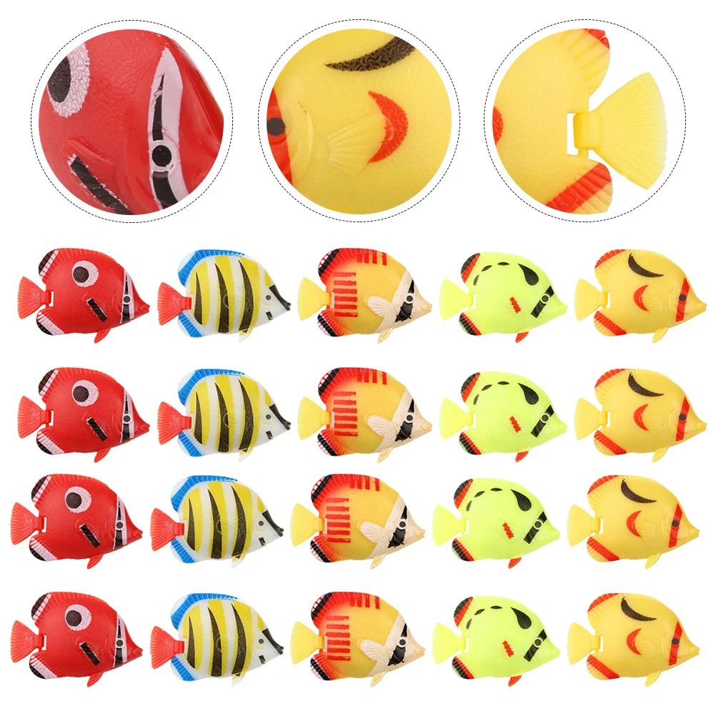 

25Pcs Lifelike Artificial Floating Fish Aquarium Decoration Simulation Plastic Moving Tail Fish Tank Accessory Realistic