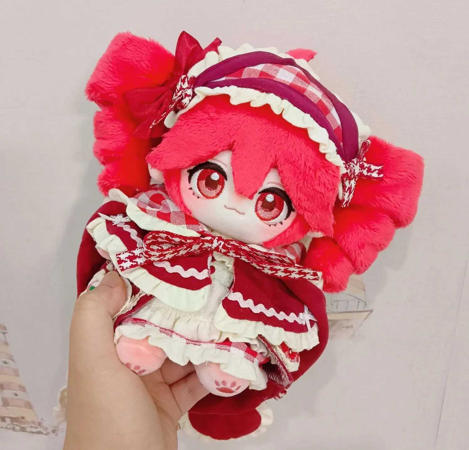 2024 New Pre-sale Game Cosplay Kasane Teto Anime 20cm Plush Figures Cartoon Plushies Only Naked Doll