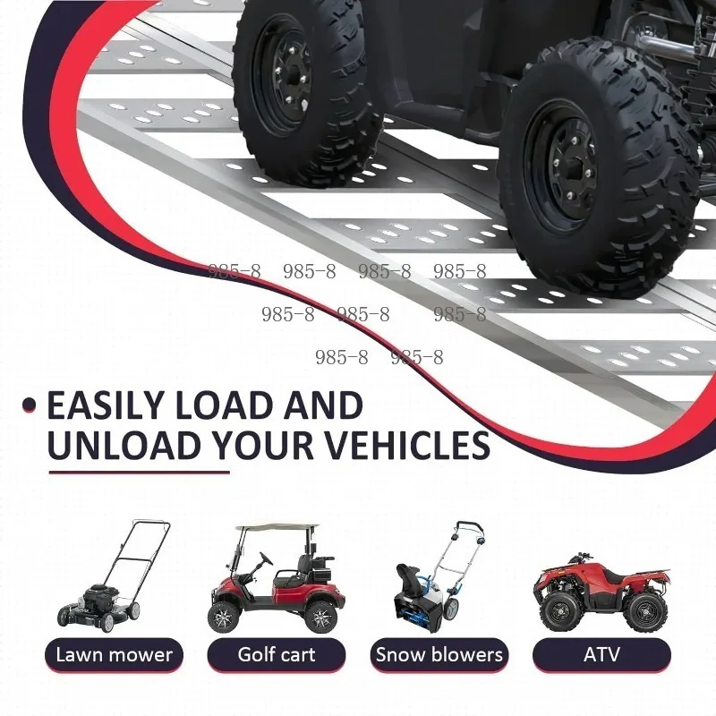 Widened Folding Unloading Ramp, Aluminum Three-fold Board Motorcycle & E-bike Boarding Ladder