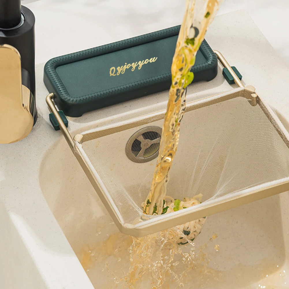 Foldable Sink Strainer Mesh Bag Stand Kitchen Sink Filter Rack Waste Garbage Net Shelf Disposable Garbage Mesh Bag Kitchen Gadge