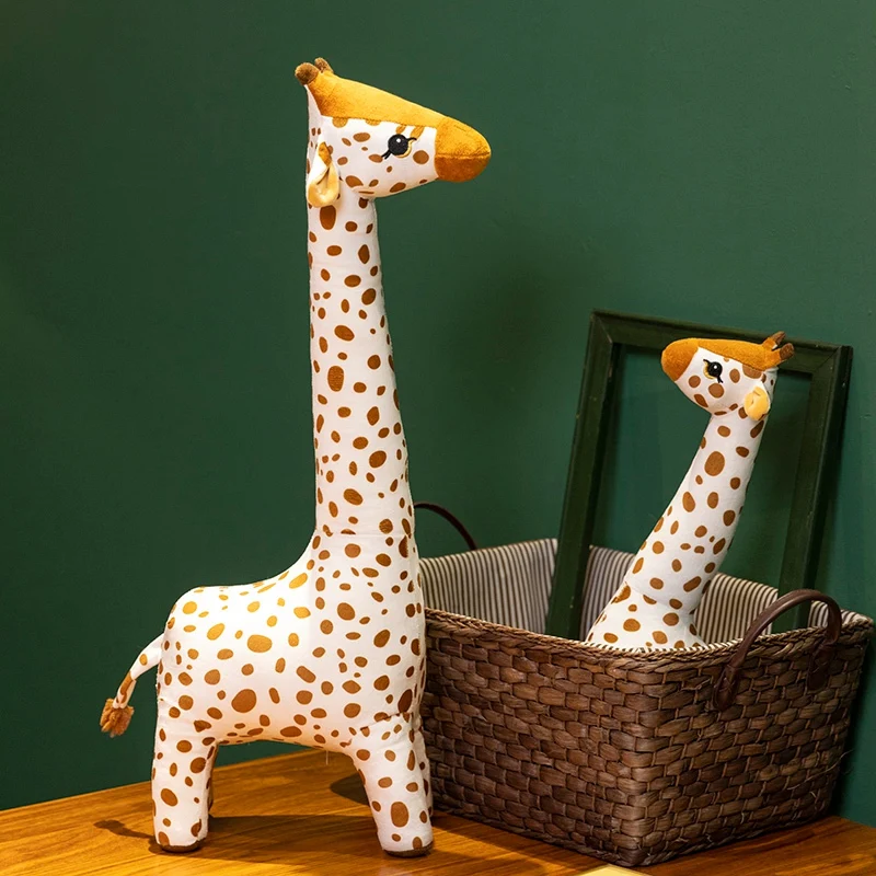 Jouet en peluche girafe debout de grande taille, oreiller de maintien, Animal en peluche doux, cerf, poupée endormie, cadeau d'anniversaire pour enfants