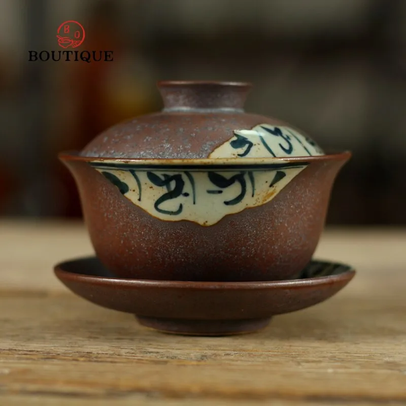 

Antique 150ml Tea Tureen Porcelain Tableware Saw Clay Japanese Gaiwan Set Puer Cover Bowl Jingdezhen Teacup Chawan Tea Supplies