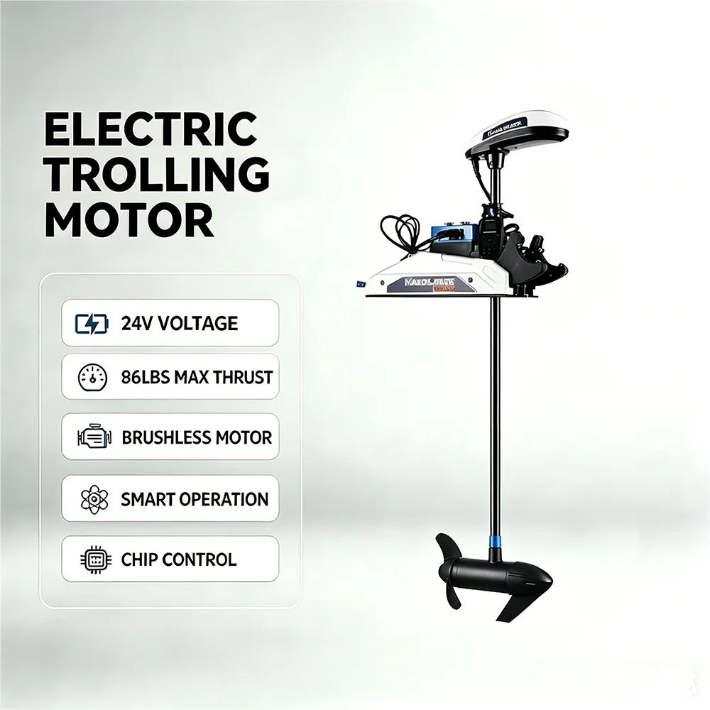 Boat 86Lb 24V 1320W Electric Brushed Trolling Motors With Gps for Kayak