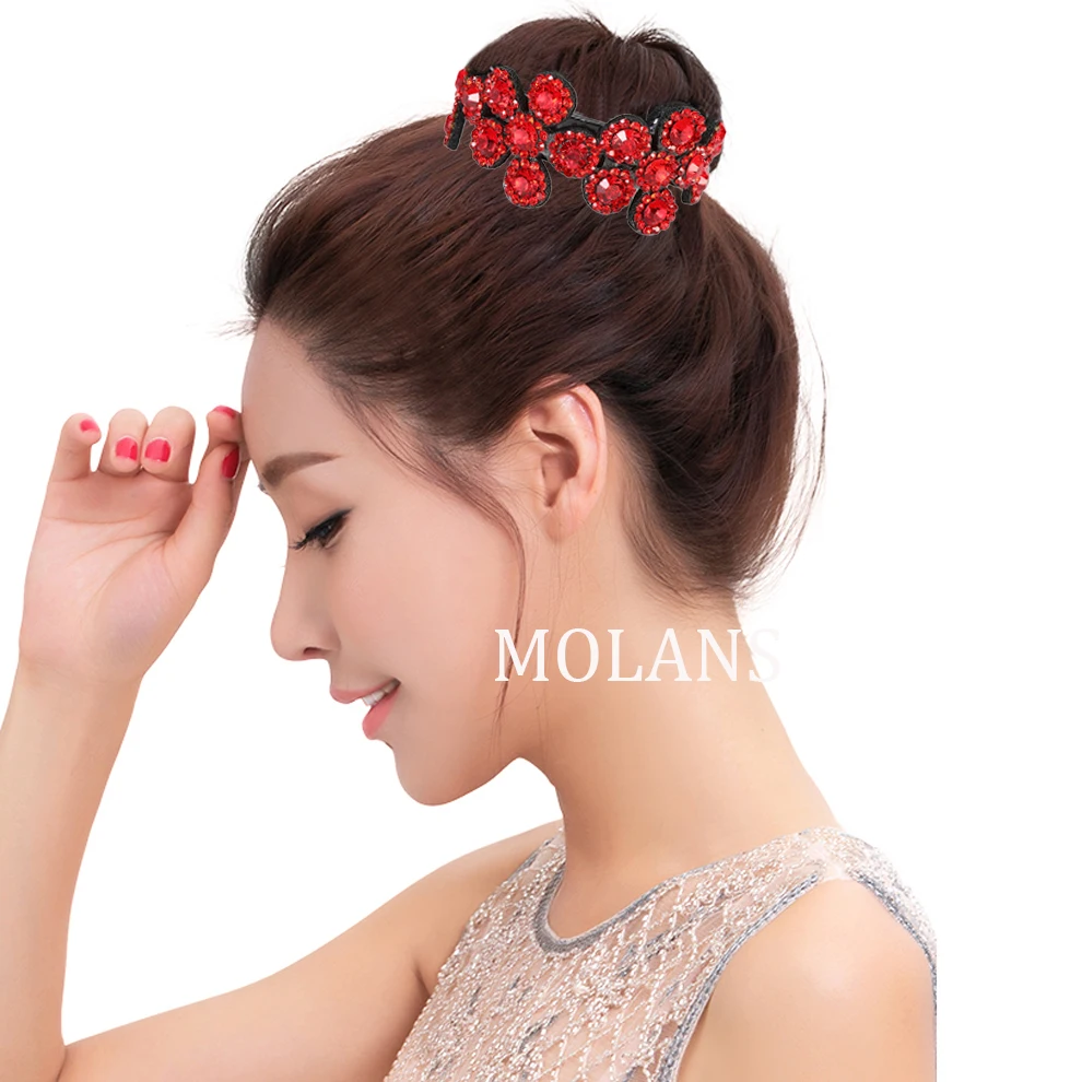 Molans Crystal strass artigli per capelli per donna fiore fermagli per capelli Barrettes granchio porta coda di cavallo forcine fasce accessori per