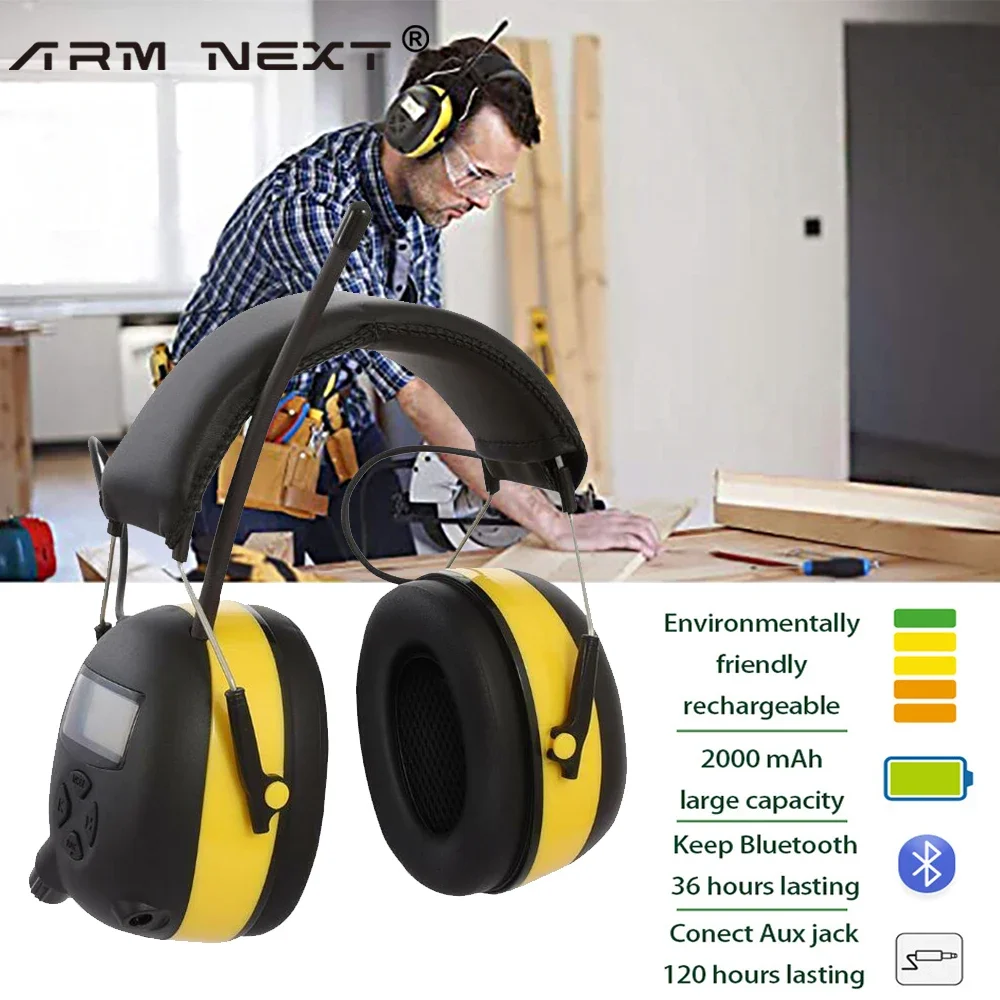 

ARM NEXT 5.1Bluetooth Electronic Noise Reduction Earmuff Hearing Protector Headphone Digital AM/FM Radio Hearing Protection