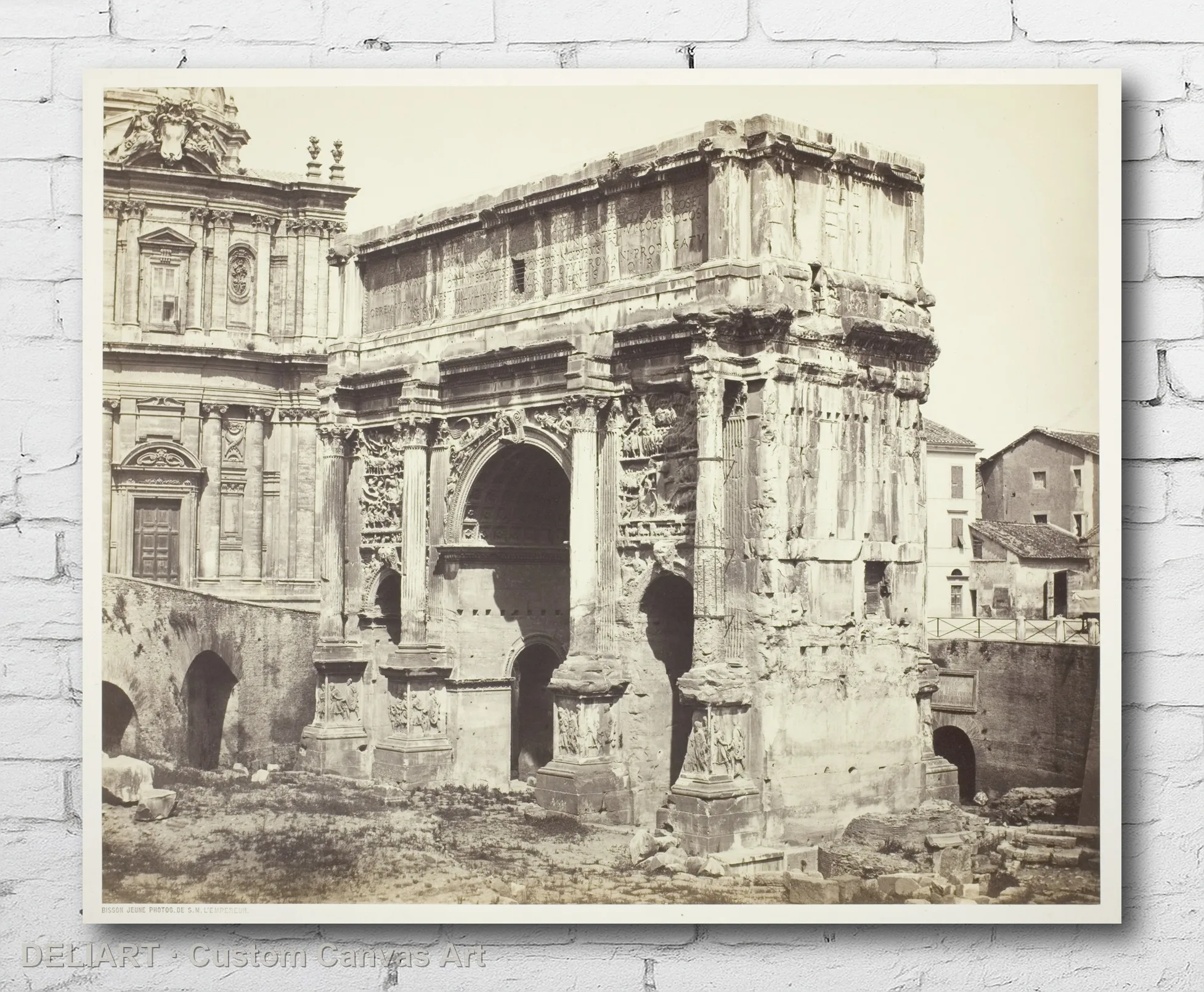 

Arc de Septime Sévère, Rome by Bisson Frères (Louis-Auguste Bisson, French, 1814–1876 and Canvas Poster Wall Art